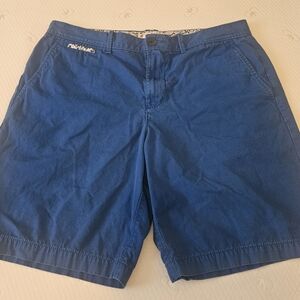 Men's Flat Front Blue Chino Shorts